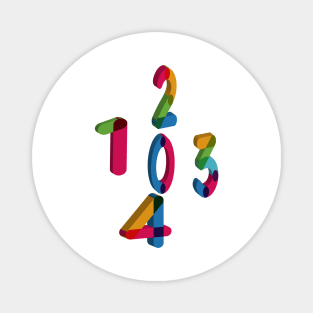 colorful math number 0 4 Magnet